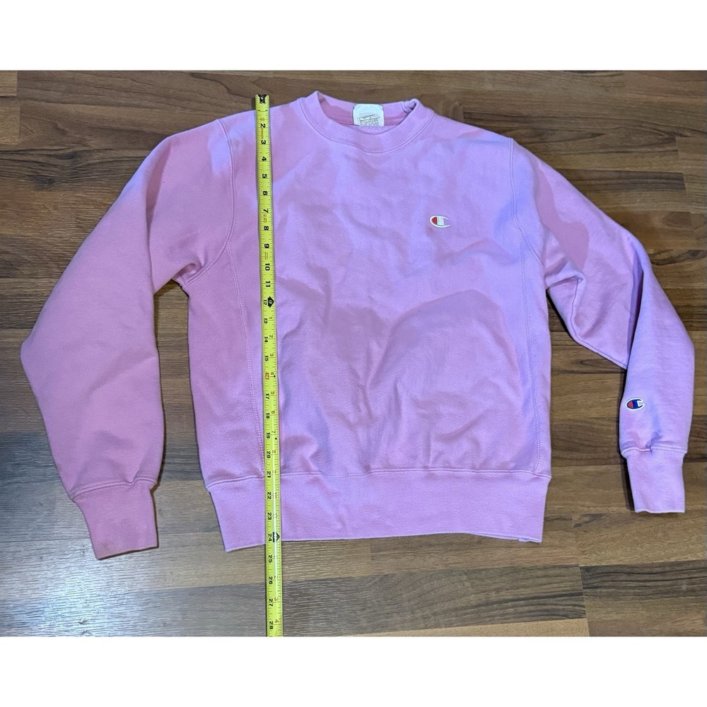 Champion Reverse Weave Sweatshirt Small Pink Lavender Embroidered C Logo